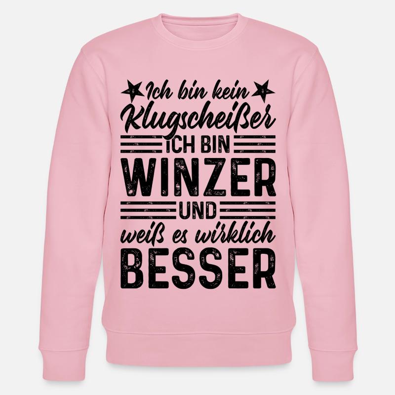 Winzer - Ich bin kein Klugscheißer - Stanley/Stella Unisex Bio-Sweatshirt CHANGER  - Hellrosa