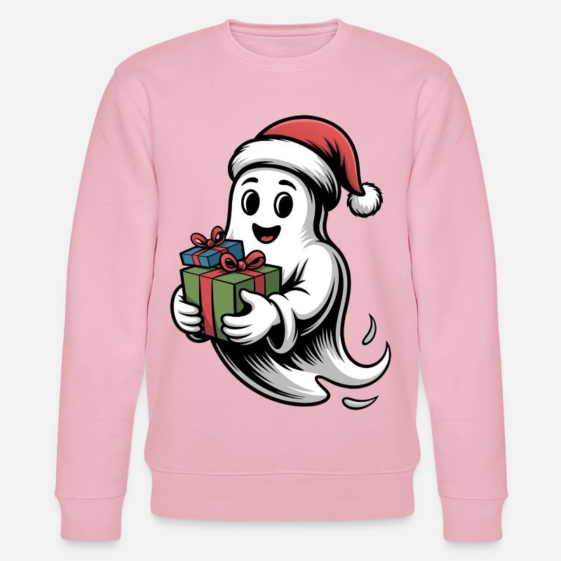 Weihnachtsgeist mit Geschenk - Stanley/Stella Unisex Bio-Sweatshirt CHANGER  - Hellrosa