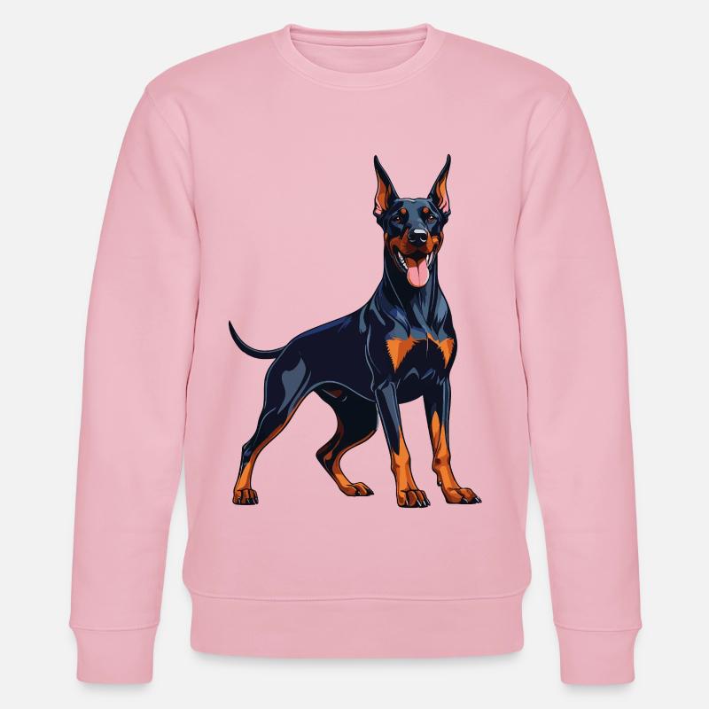 Starker Dobermann – Ausdrucksstarkes Dobie Design - Stanley/Stella Unisex Bio-Sweatshirt CHANGER  - Hellrosa