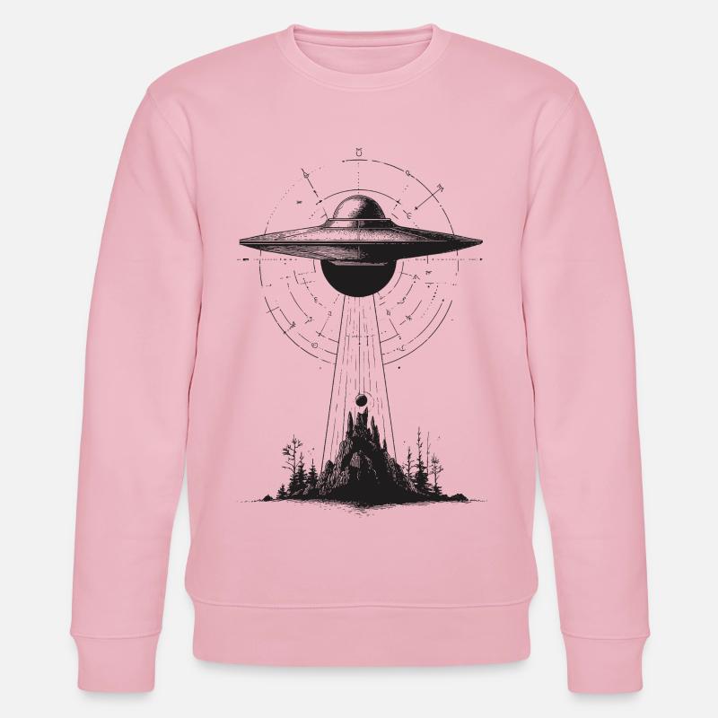 UAP-Landung über Wald - Stanley/Stella Unisex Bio-Sweatshirt CHANGER  - Hellrosa