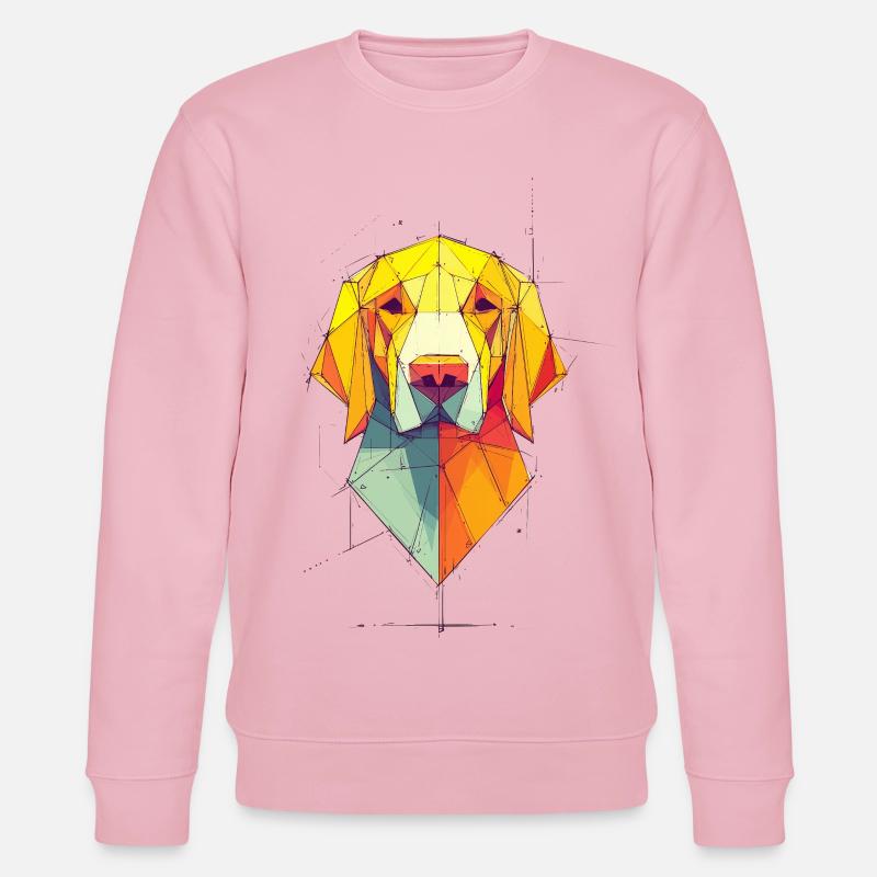Geometrischer Hundeporträt - Stanley/Stella Unisex Bio-Sweatshirt CHANGER  - Hellrosa
