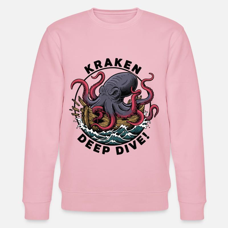 Kraken Deep Dive Attack Ship - Stanley/Stella CHANGER Unisex Organic Sweatshirt - cotton pink