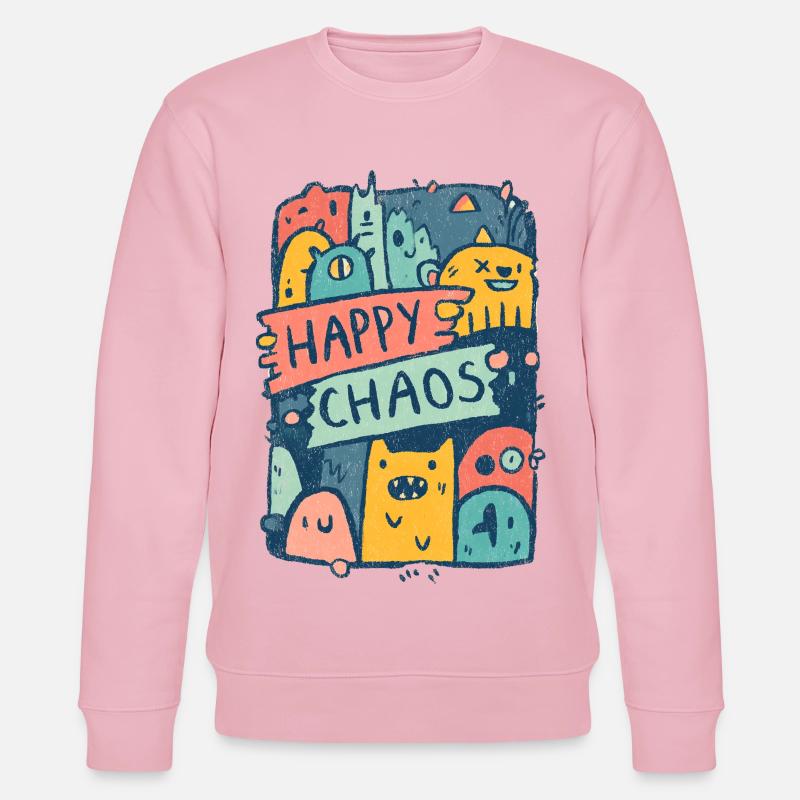 Happy Chaos Monsters - Stanley/Stella Unisex Bio-Sweatshirt CHANGER  - Hellrosa