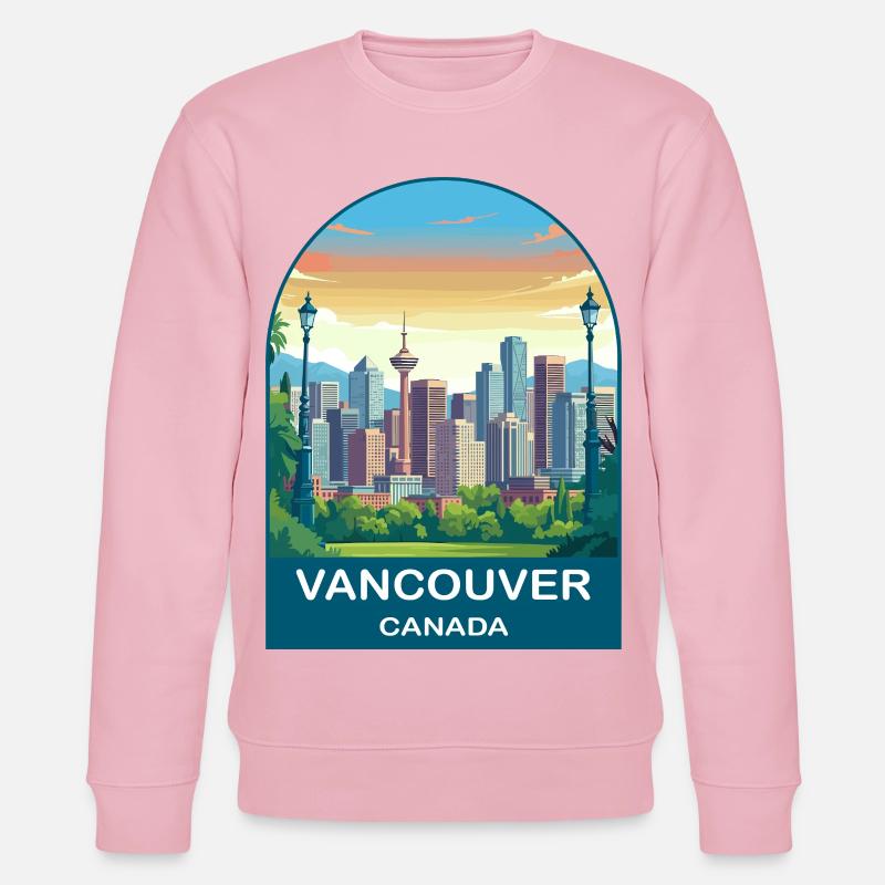 Vancouver Canada Harbour Centre Reisekunst - Stanley/Stella Unisex Bio-Sweatshirt CHANGER  - Hellrosa