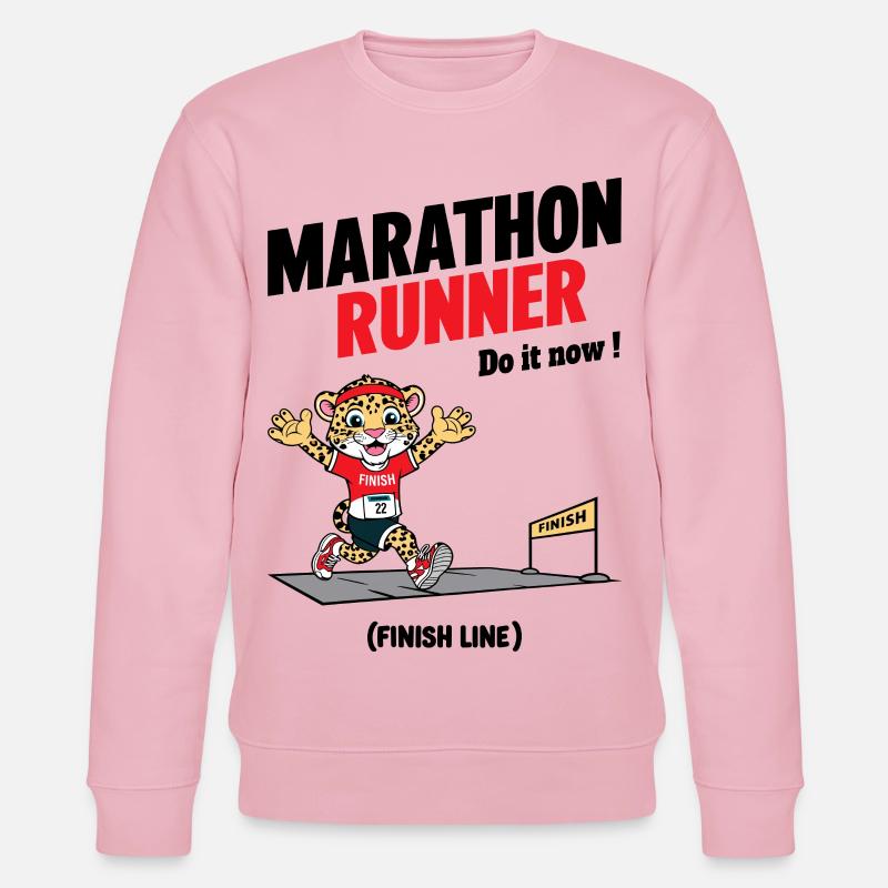 Leopard Marathon Läufer - Stanley/Stella Unisex Bio-Sweatshirt CHANGER  - Hellrosa