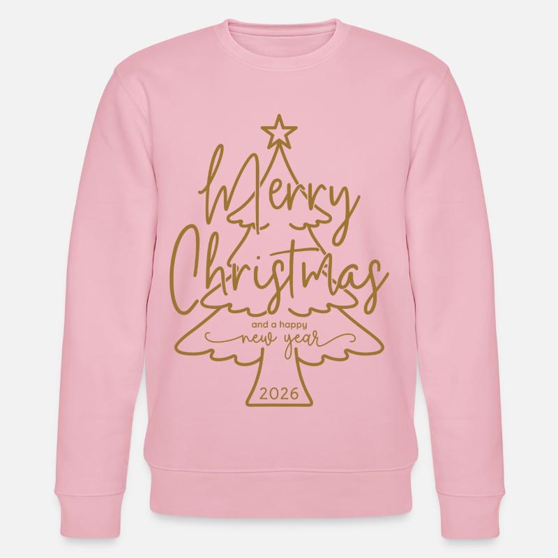 Joyeux Noël et Bonne Année 2026 - Sweat bio CHANGER Stanley/Stella Unisexe - rose pâle