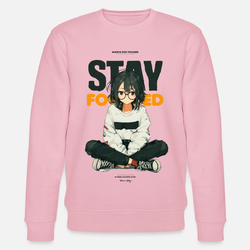 Restez concentré - Style anime - Sweat bio CHANGER Stanley/Stella Unisexe - rose pâle
