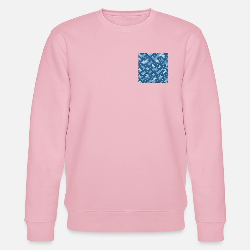 Blue pixel pattern - Stanley/Stella CHANGER Unisex Organic Sweatshirt - cotton pink