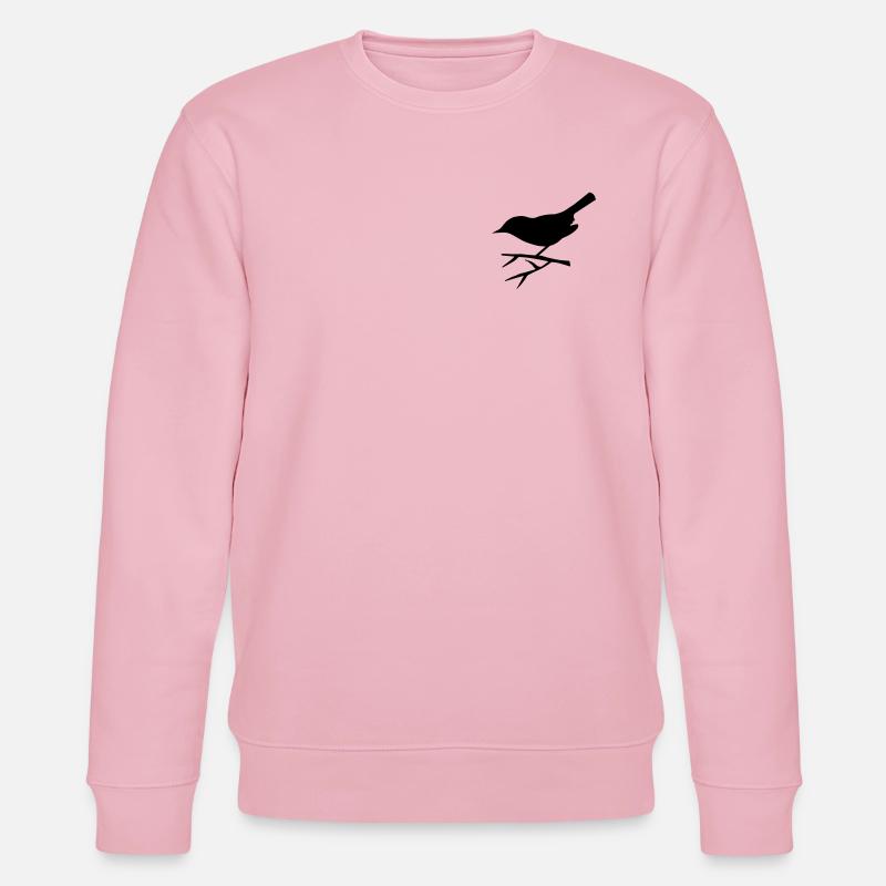 Vogel sitzt auf dem Ast - Stanley/Stella Unisex Bio-Sweatshirt CHANGER  - Hellrosa
