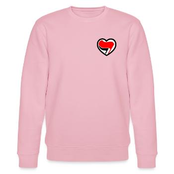Antifa Logo in Herzform - Stanley/Stella Unisex Bio-Sweatshirt CHANGER  - Hellrosa - Vorne - Jaron (178cm) & Liana (172cm)