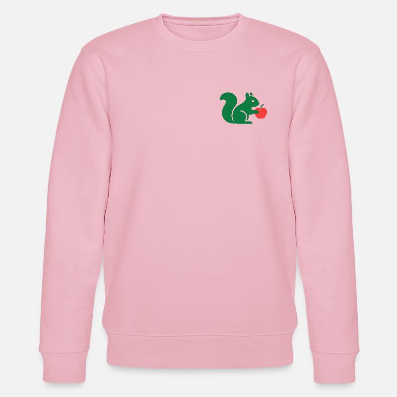 Grünes Eichhörnchen mit Apfel - Stanley/Stella Unisex Bio-Sweatshirt CHANGER  - Hellrosa