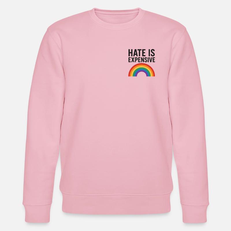 Hate Is Expensive Rainbow - Stanley/Stella Unisex Bio-Sweatshirt CHANGER  - Hellrosa