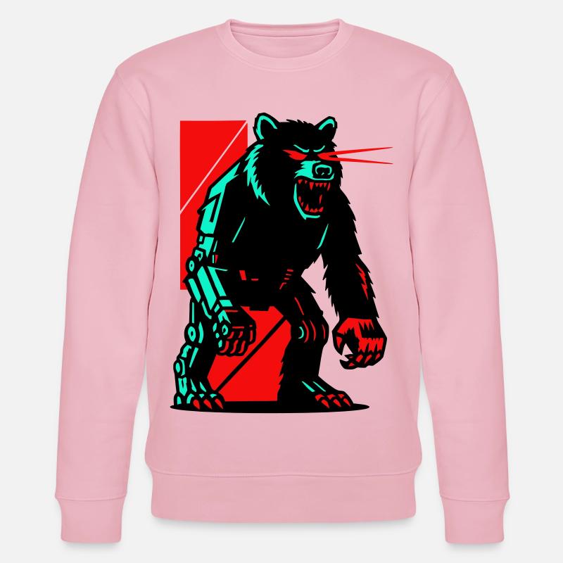 Mecha Techno Ours - Sweat bio CHANGER Stanley/Stella Unisexe - rose pâle