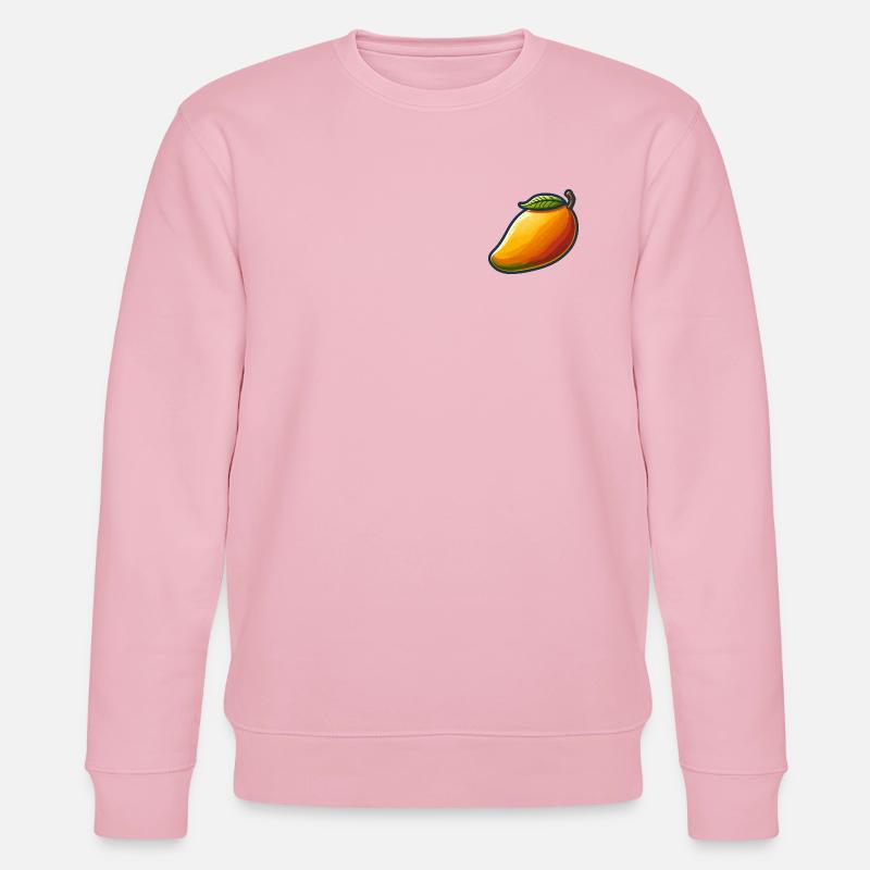 Bunte Mango mit grünem Blatt - Stanley/Stella Unisex Bio-Sweatshirt CHANGER  - Hellrosa
