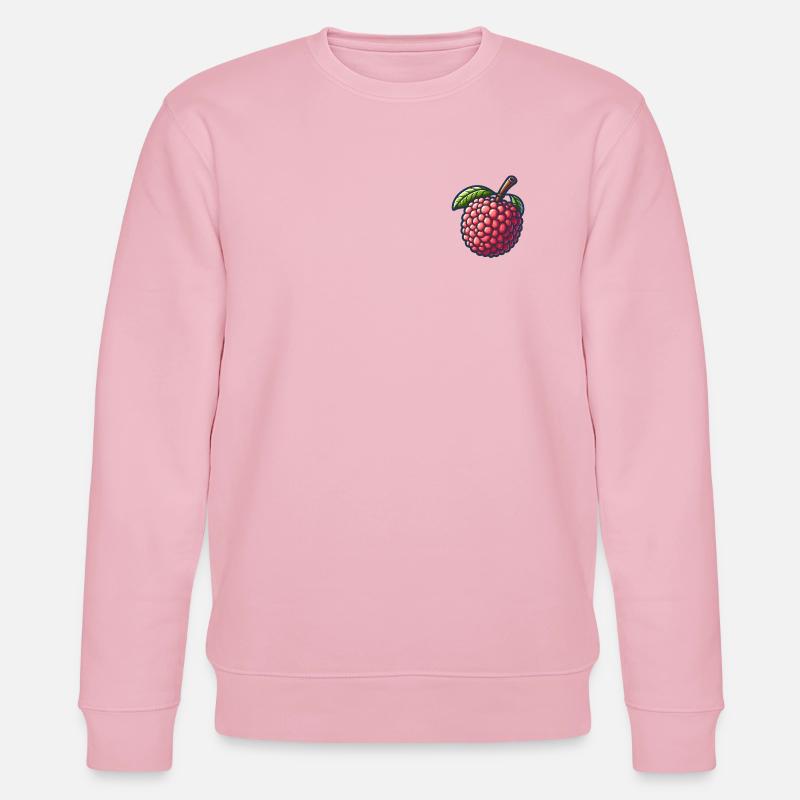 Lebendige illustrierte Litschi - Stanley/Stella Unisex Bio-Sweatshirt CHANGER  - Hellrosa