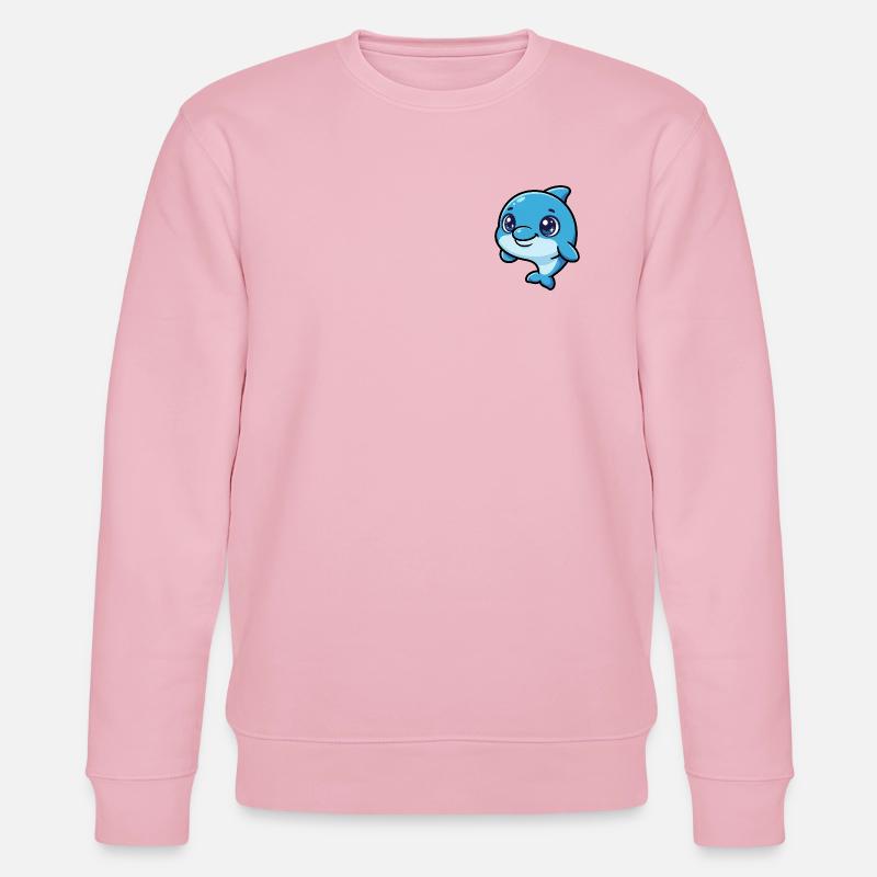 Lachender Delfin Cartoon Blau - Stanley/Stella Unisex Bio-Sweatshirt CHANGER  - Hellrosa