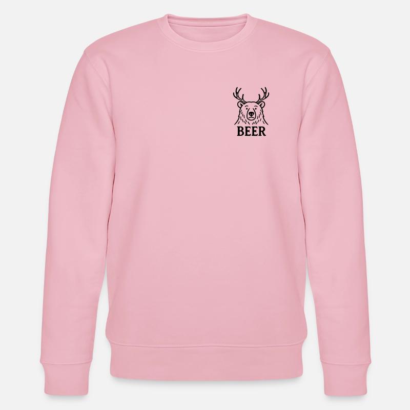 Der Bier-Hirsch-Bär - Stanley/Stella Unisex Bio-Sweatshirt CHANGER  - Hellrosa