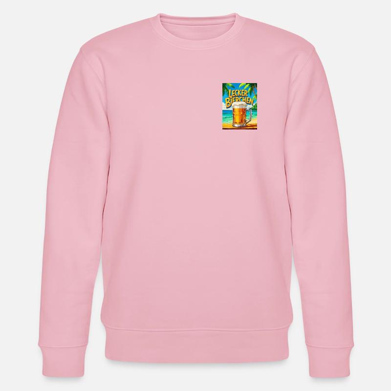 Sommerliches Biergarten Motiv - Stanley/Stella Unisex Bio-Sweatshirt CHANGER  - Hellrosa