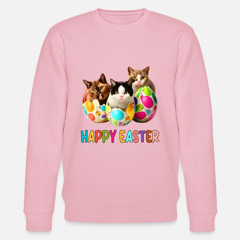 Kittens and Easter Eggs Parade - Stanley/Stella CHANGER Unisex Organic Sweatshirt - cotton pink