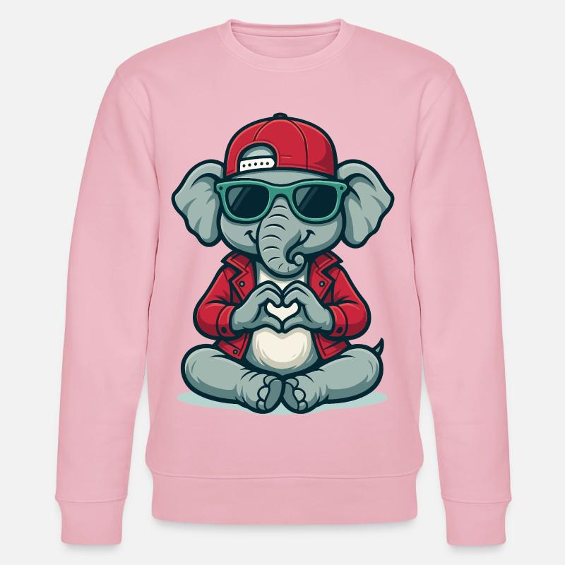Herz-Elefant mit Style - Stanley/Stella Unisex Bio-Sweatshirt CHANGER  - Hellrosa