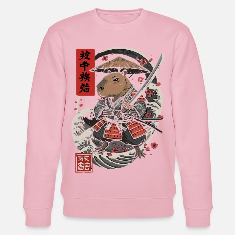Samurai Capybara Kampf Illustration - Stanley/Stella Unisex Bio-Sweatshirt CHANGER  - Hellrosa