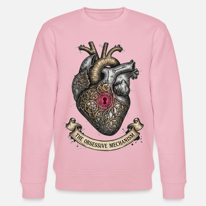 Cœur Steampunk avec Gears Dark Academia - Sweat bio CHANGER Stanley/Stella Unisexe - rose pâle
