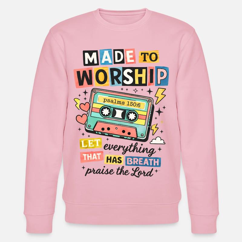 Made to Worship Retro Cassette - Sweat bio CHANGER Stanley/Stella Unisexe - rose pâle