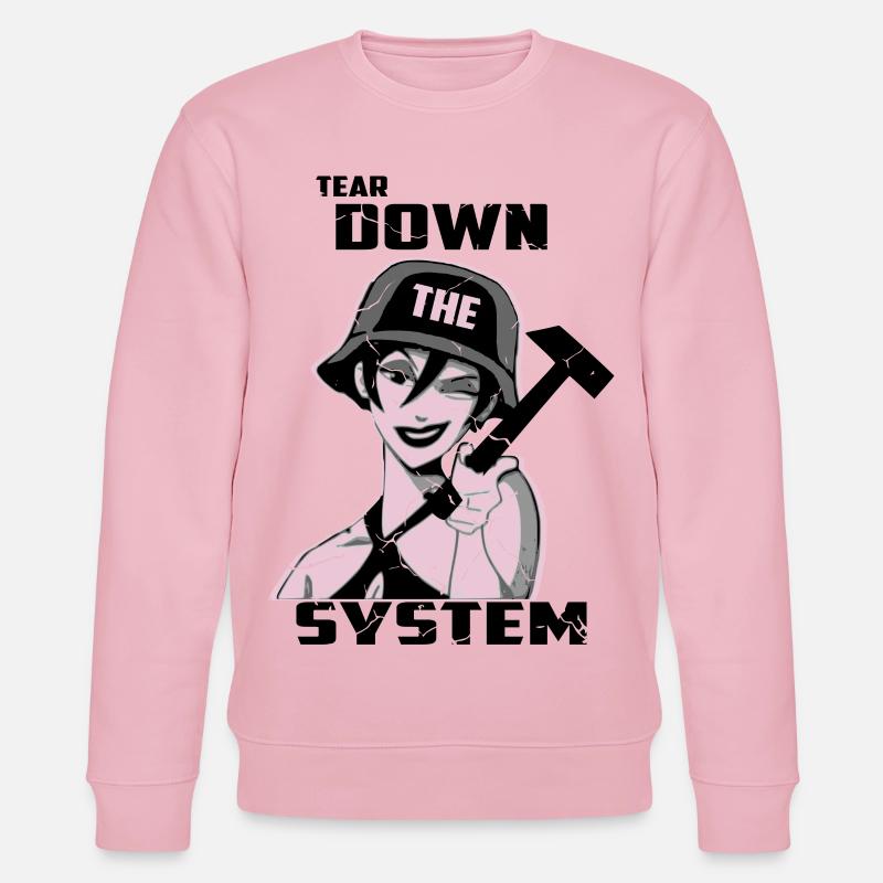Zerstören Sie das System - Stanley/Stella Unisex Bio-Sweatshirt CHANGER  - Hellrosa
