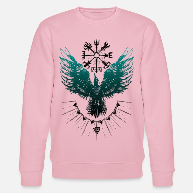 Wikinger Rabe Vegvisir Valknut - Stanley/Stella Unisex Bio-Sweatshirt CHANGER  - Hellrosa