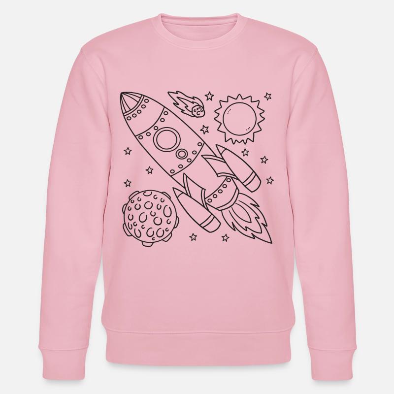 Rocket Space Spaceship - Stanley/Stella CHANGER Unisex Organic Sweatshirt - cotton pink