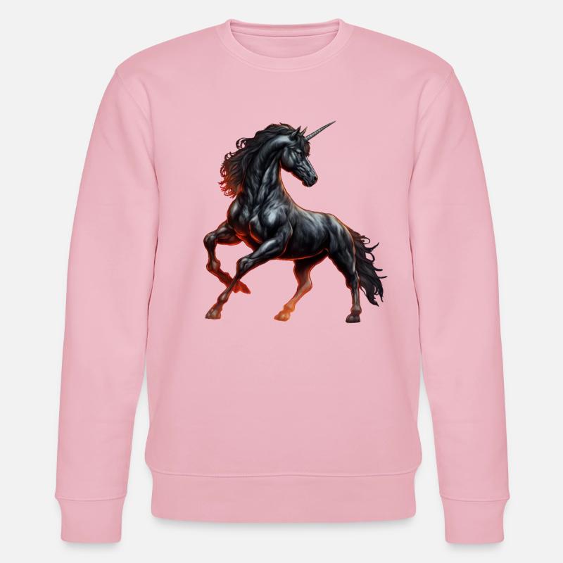 Das mächtige schwarze Einhorn - Stanley/Stella Unisex Bio-Sweatshirt CHANGER  - Hellrosa