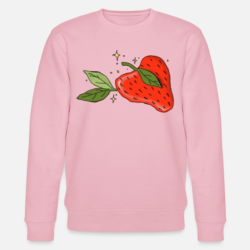 Herz-Erdbeere - Stanley/Stella Unisex Bio-Sweatshirt CHANGER  - Hellrosa