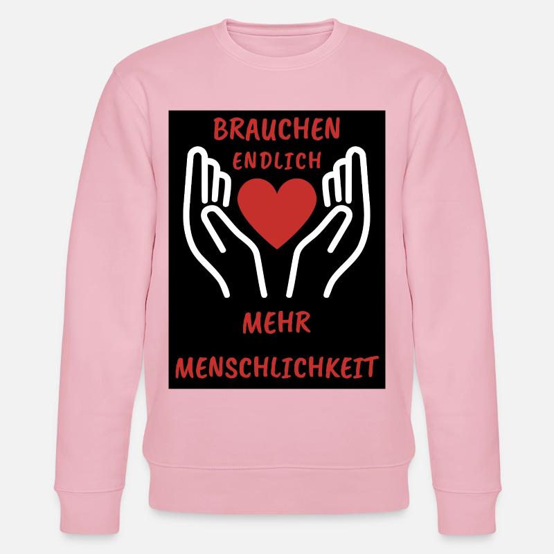 Herz- und Handdesign mit Botschaft - Stanley/Stella Unisex Bio-Sweatshirt CHANGER  - Hellrosa