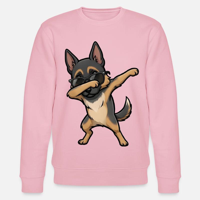 Dabbing German Shepherd - Stanley/Stella CHANGER Unisex Organic Sweatshirt - cotton pink