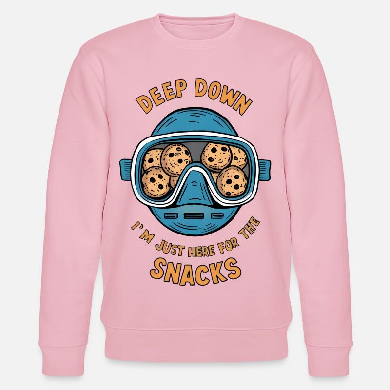 I Dive Deep for Snacks - Stanley/Stella Unisex Bio-Sweatshirt CHANGER  - Hellrosa