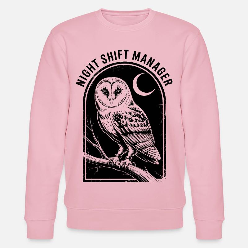 Nachtschicht-Eulenleiter - Stanley/Stella Unisex Bio-Sweatshirt CHANGER  - Hellrosa