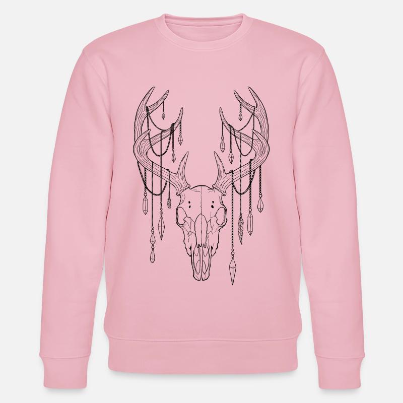 Hirschgeweih mit Kristallen - Stanley/Stella Unisex Bio-Sweatshirt CHANGER  - Hellrosa