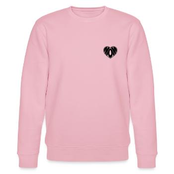 Mom Herz Mama Muttertag Mutterherz - Stanley/Stella Unisex Bio-Sweatshirt CHANGER  - Hellrosa - Vorne - Jaron (178cm) & Liana (172cm)