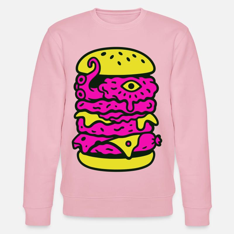 Monsterburger im Pop-Art Stil - Stanley/Stella Unisex Bio-Sweatshirt CHANGER  - Hellrosa