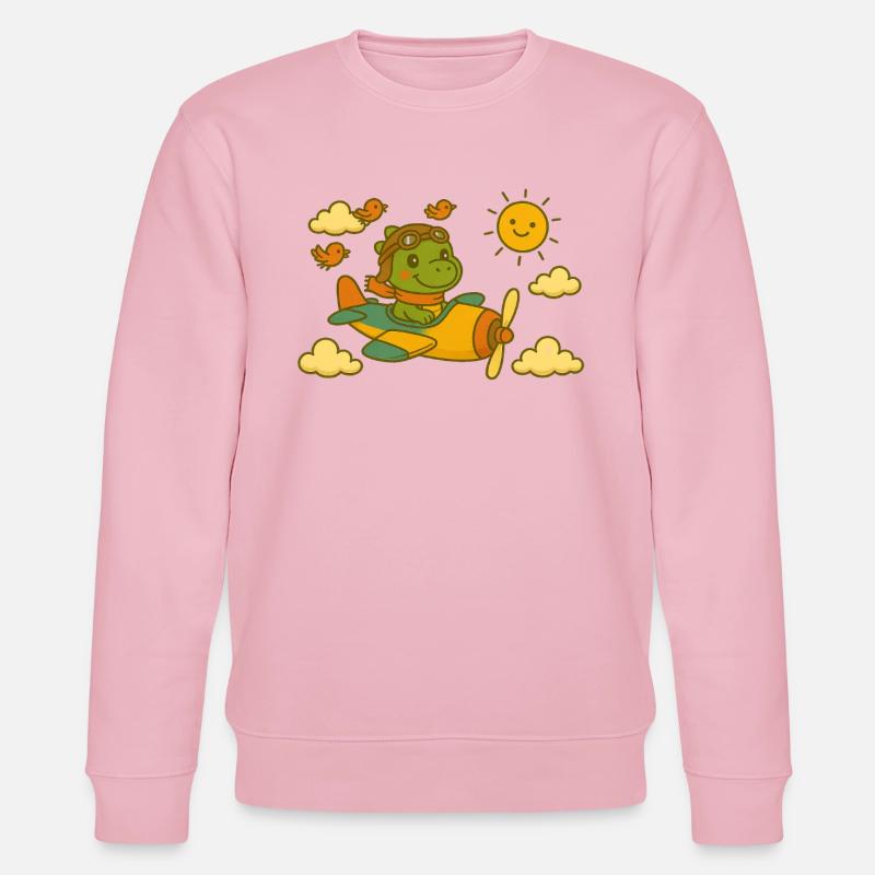 ☀️ Dino Doni au-dessus des nuages ✈️ - Sweat bio CHANGER Stanley/Stella Unisexe - rose pâle