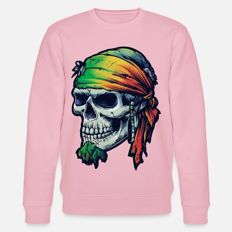 Vivid Rainbow Skull Bandana - Stanley/Stella Unisex Bio-Sweatshirt CHANGER - Hellrosa