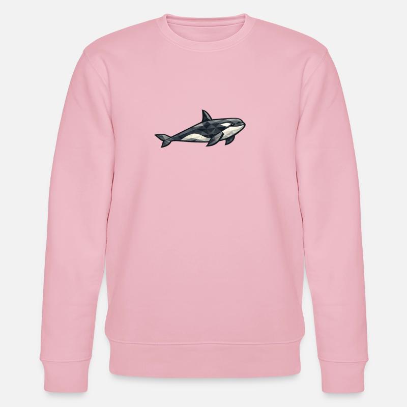 Aarluk - Low poly - Orca - Stanley/Stella CHANGER Unisex Organic Sweatshirt - cotton pink