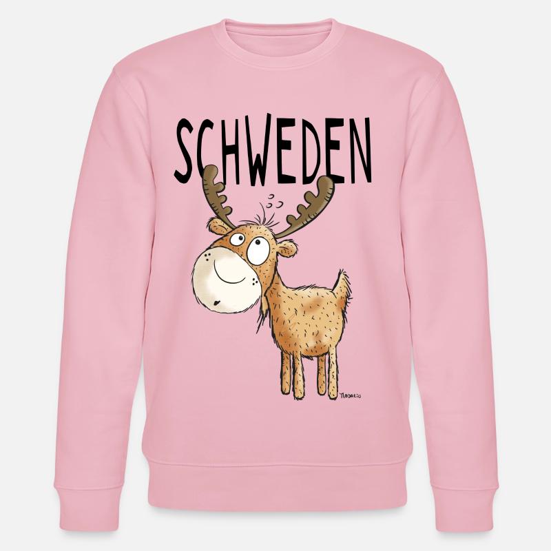 Elch aus Schweden - Elche - Hirsch - Geschenk - Stanley/Stella Unisex Bio-Sweatshirt CHANGER  - Hellrosa