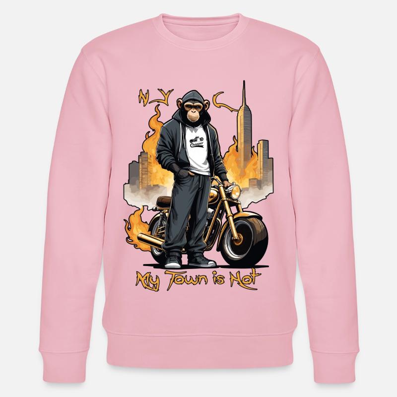 Biker Monkey - Stanley/Stella CHANGER Unisex Organic Sweatshirt - cotton pink