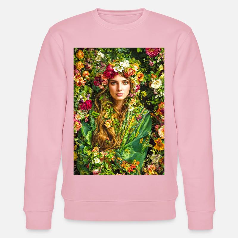 Frühlingsblüte Blumenkrone - Stanley/Stella Unisex Bio-Sweatshirt CHANGER - Hellrosa