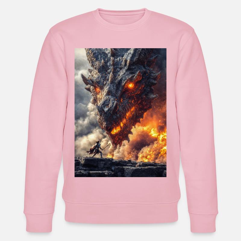 Dragon Clash Front de guerre ardent - Sweat bio CHANGER Stanley/Stella Unisexe - rose pâle