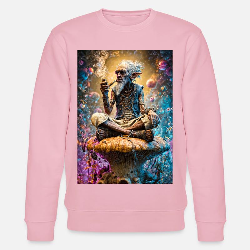 Psychedelischer Goblin-Salbei auf Pilz - Stanley/Stella Unisex Bio-Sweatshirt CHANGER  - Hellrosa