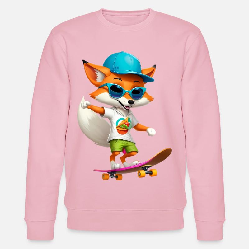 Fuchs Skateboarder Taco - Stanley/Stella Unisex Bio-Sweatshirt CHANGER  - Hellrosa