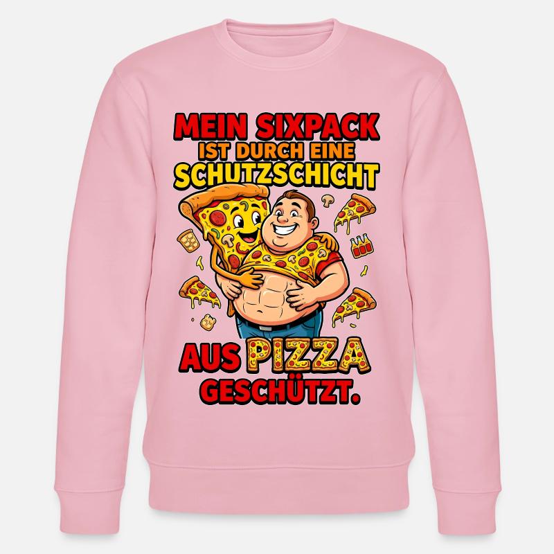 Pizza Sixpack Schutzschicht Meme - Stanley/Stella Unisex Bio-Sweatshirt CHANGER  - Hellrosa