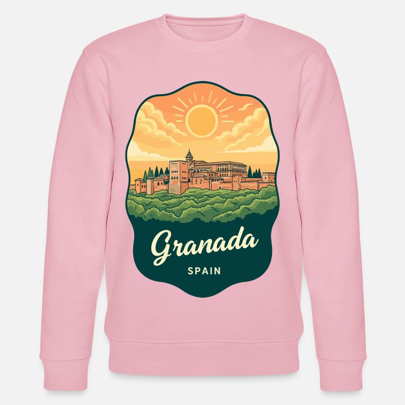 Granada Alhambra Palac Retro Sunset Badge - Sweat bio CHANGER Stanley/Stella Unisexe - rose pâle